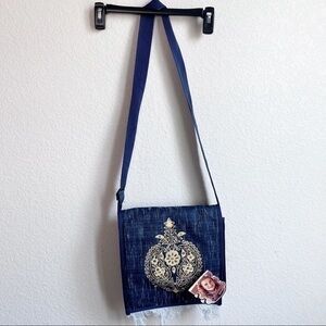 Denim Embellished Crossbody Purse bag NWT